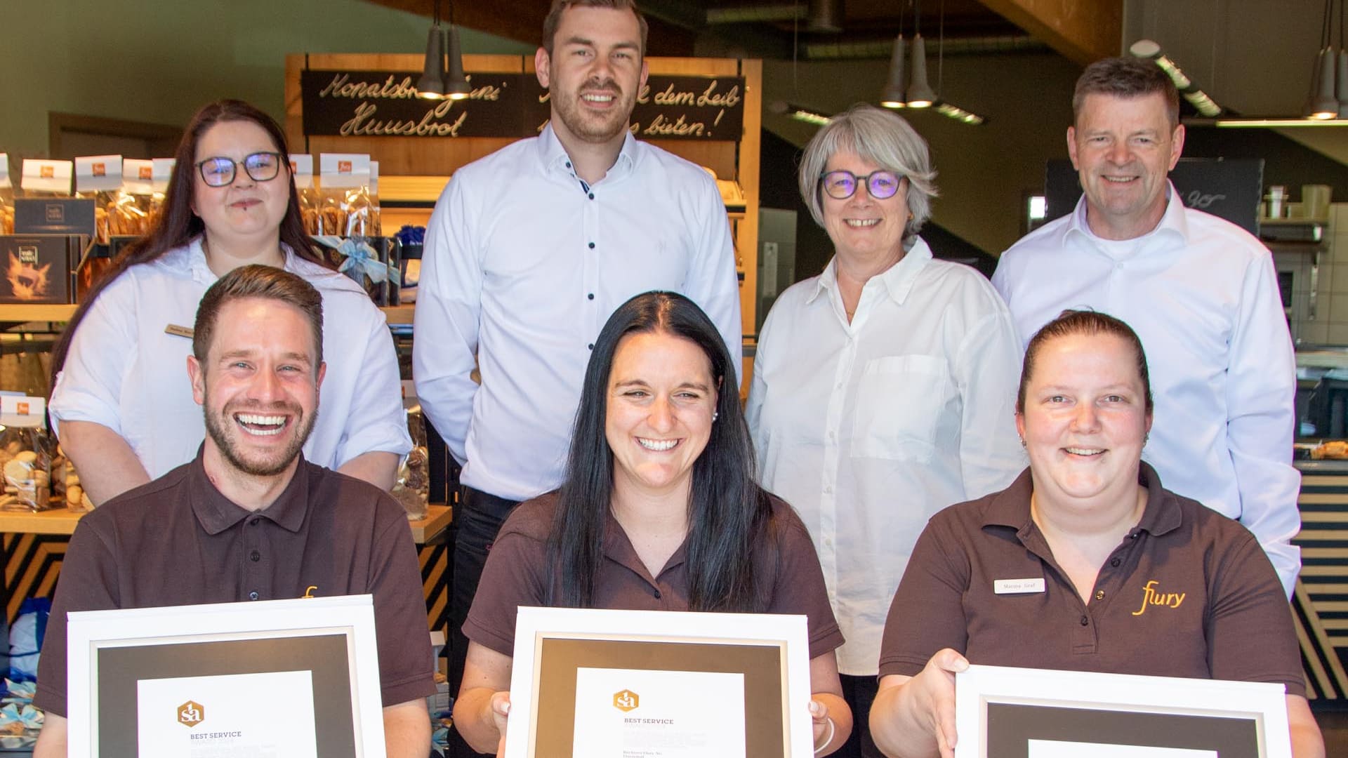 Das ausgezeichnetet Team der Bäckerei Flury
