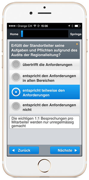 SmartAudit App – Einsatz im iPhone